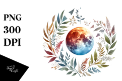 Vibrant Boho Moon Clipart Product Image 1