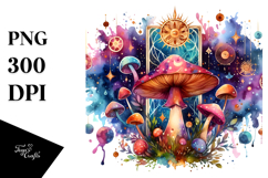 Vibrant Celestial Mushroom PNG Product Image 1