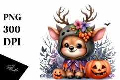 Vibrant Baby Elk Halloween Clipart Product Image 3
