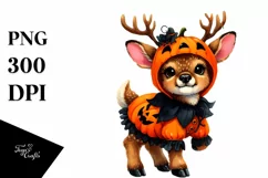 Vibrant Baby Elk Halloween Clipart Product Image 1