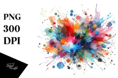 Colorful Brushstroke Summer Flower PNG Product Image 1