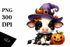 Vibrant Baby Cow Halloween Clipart Product Image 3
