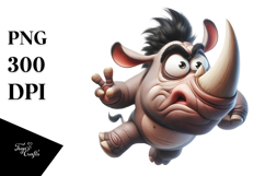 Sarcastic Side-Eye Rhino PNG Product Image 1