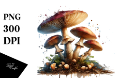 Mushroom Watercolor Splash PNG Product Image 1