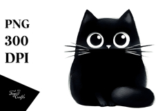 Funny Black Cat PNG Product Image 1