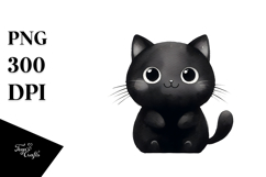Funny Black Cat PNG Product Image 1