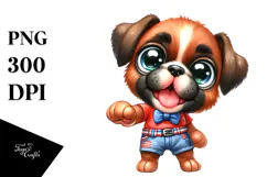 Cute Cartoon Boxer, Transparent PNG Product Image 1