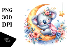 Vibrant Watercolor Whimsical Baby Koala | Sublimation | Product Image 1