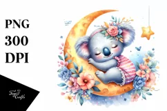 Vibrant Watercolor Whimsical Baby Koala | Sublimation | Product Image 4