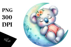 Vibrant Watercolor Whimsical Baby Koala | Sublimation | Product Image 1