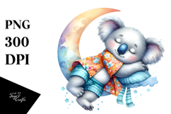 Vibrant Watercolor Whimsical Baby Koala | Sublimation | Product Image 1