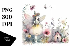 Whimsical Fairy | Watercolor Clipart Product Image 3