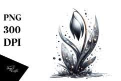 Glossy Snowdrop Metallic Abstract Clipart Product Image 1
