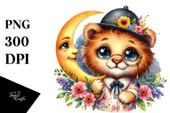 Goofy Baby Lion Monocle PNG Product Image 1