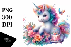 Baby Unicorn in Dance Hall PNG Product Image 1