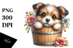 Cute Baby Cat with Flowers PNG Product Image 1