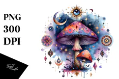 Vibrant Celestial Mushroom, Transparent PNG Product Image 1