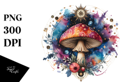 Vibrant Celestial Mushroom, High-Res PNG Product Image 1