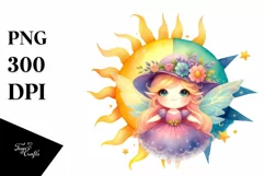 Cute Fairy with Sun | Sublimation | Clipart Product Image 3