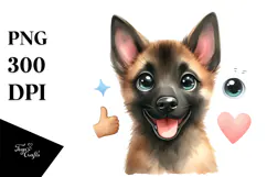 Baby Malinois with Big Eyes PNG Product Image 1
