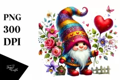 Detailed Valentines Gnome PNG Product Image 1
