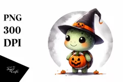 Cute Baby Turtle Halloween PNG Product Image 1