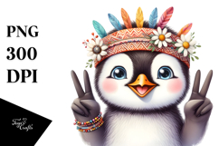 Cute Penguin Portrait, Transparent PNG Product Image 1