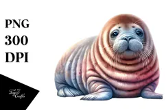 Baby Walrus with Big Eyes PNG Product Image 1