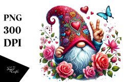 Detailed Valentines Gnome Victory PNG Product Image 1