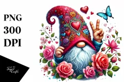 Detailed Valentines Gnome Victory PNG Product Image 1