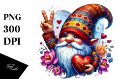 Detailed Valentines Gnome Victory PNG Product Image 1