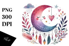 Simple Boho Star Hearts PNG Product Image 1