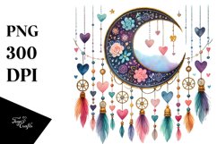 Simple Boho Star Hearts PNG Product Image 1