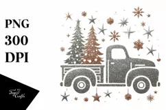 Simple Christmas Truck with Trees PNG Product Image 1