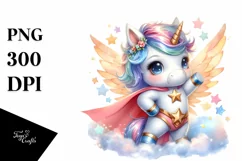 Baby Unicorn Posing as Hero | Clipart Product Image 1