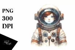 Vintage Astronaut Girl Clipart Product Image 1