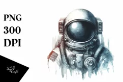 Vintage Astronaut Girl Clipart Product Image 1
