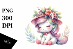 Baby Unicorn Hat Sublimation | Clipart Product Image 1