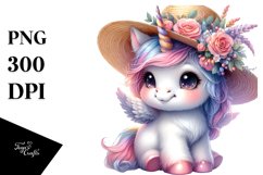 Cute Baby Unicorn with Hat | Clipart Product Image 3