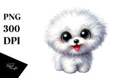 Happy Bichon Frise, Transparent PNG Product Image 1