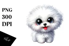 Happy Bichon Frise, Transparent PNG Product Image 1