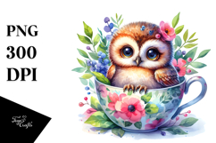Vibrant Baby Owl Teacup Product Image 1
