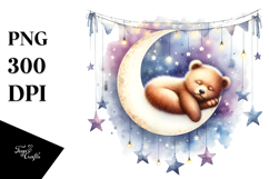 Vibrant Watercolor Baby Bear | Sublimation | Clipart Product Image 1