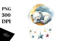 Vibrant Watercolor Baby Bear | Sublimation | Clipart Product Image 1