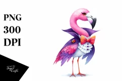 Colorful Flamingo Vampire | Sublimation Clipart Product Image 3