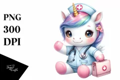 Baby Unicorn Nurse Sublimation | Clipart Product Image 3