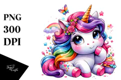 Cute Vibrant Unicorn PNG Product Image 1