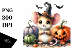 Vibrant Watercolor Baby Mouse Silhouette | Clipart Product Image 1