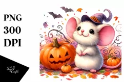 Vibrant Watercolor Baby Mouse Silhouette | Clipart Product Image 3
