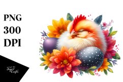 Chickens in Vibrant Watercolor, PNG Product Image 1